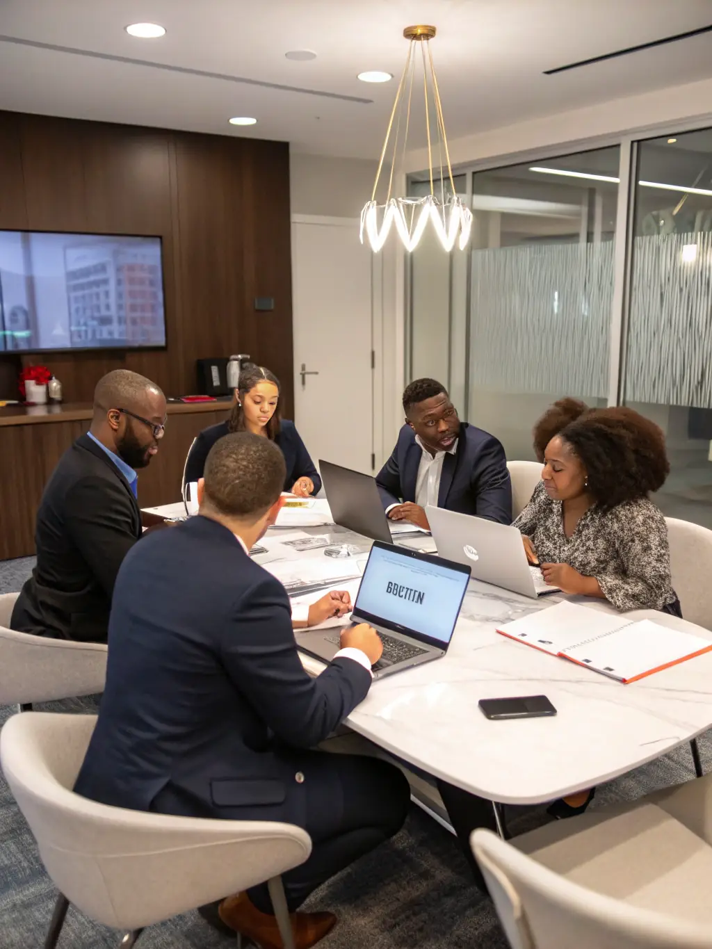 A diverse group of people are attending a financial literacy workshop, learning about budgeting, saving, and investing. The instructor is using a whiteboard to explain key concepts in a friendly and accessible manner.